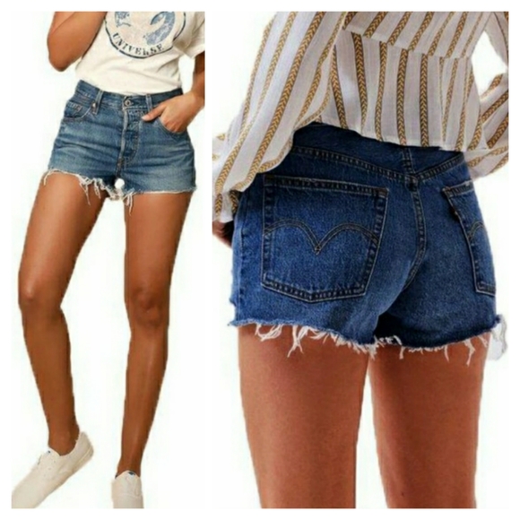Levi's 501 Button Fly Denim Cutoff Shorts 29 - Picture 3 of 9